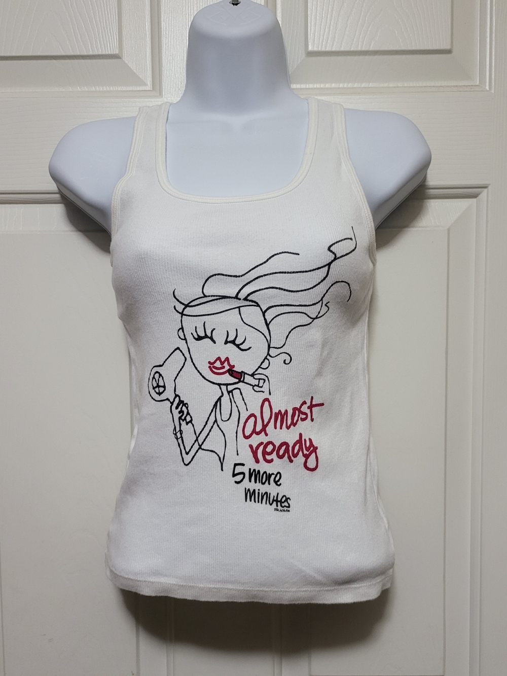Almost Ready White Graphic Tank Top - Women
